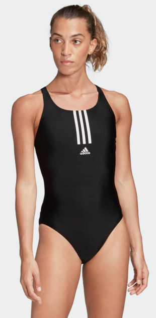 Czarny damski sportowy jednoczęściowy strój kąpielowy Adidas Performance