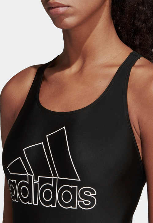 Czarny damski jednoczęściowy kostium kąpielowy Adidas z dużym logo
