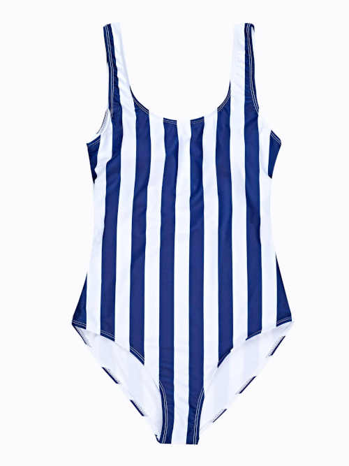 Niebiesko-biały kostium kąpielowy w pełnej długości