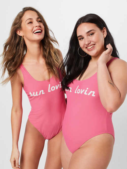 Różowy jednoczęściowy kostium kąpielowy w rozmiarze plus size